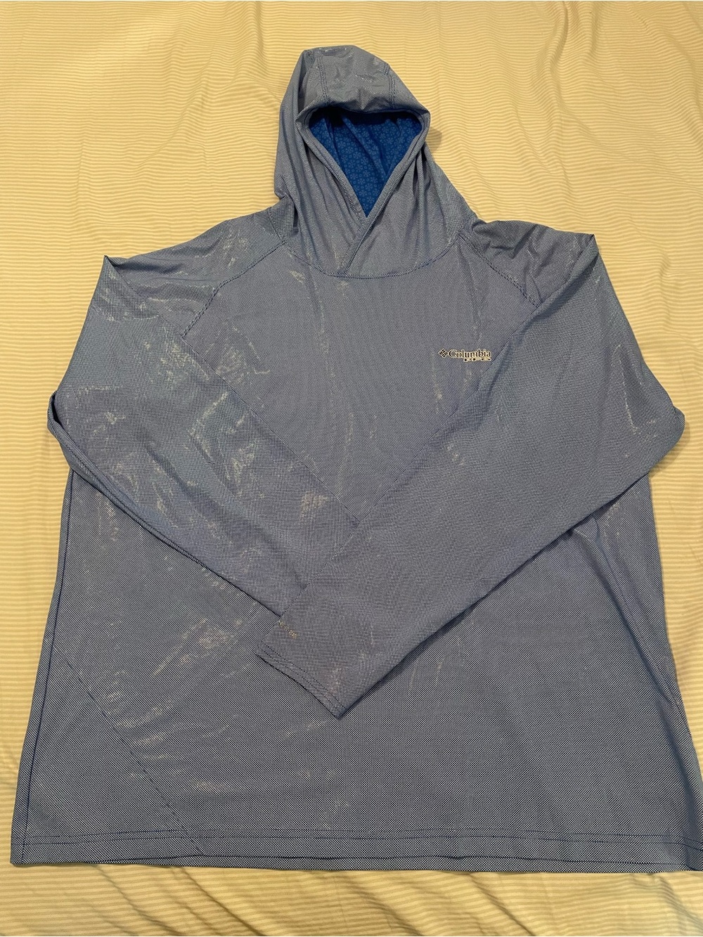 Columbia Men’s PFG Hooded Long Sleeve Shirt Omni Freeze XXL Reflective Blue
